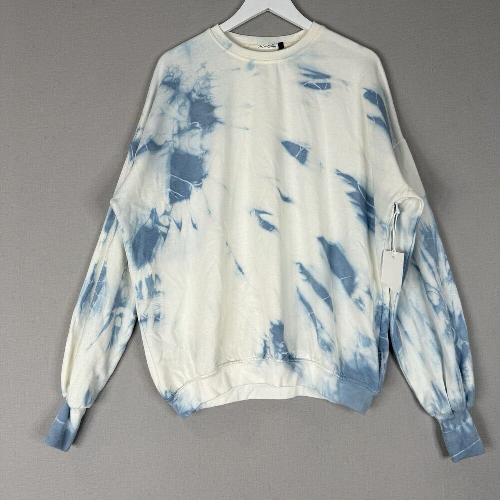 The Laundry Room Womens Sweatshirt Medium White Tie Dye Loose Fit Lounge Comfy
